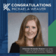 Esta imagem contém um headshot da advogada Michaela Weaver, uma advogada do Keches Law Group. A advogada Weaver é uma mulher de aparência caucasiana com cabelos loiros como morango. O texto no gráfico diz "Congratulations Michaela Weaver" (Parabéns Michaela Weaver) na parte superior. O texto na parte inferior da imagem diz: "A advogada Michaela Weaver foi nomeada Up & Coming Lawyer pela Massachusetts Lawyers Weekly!"